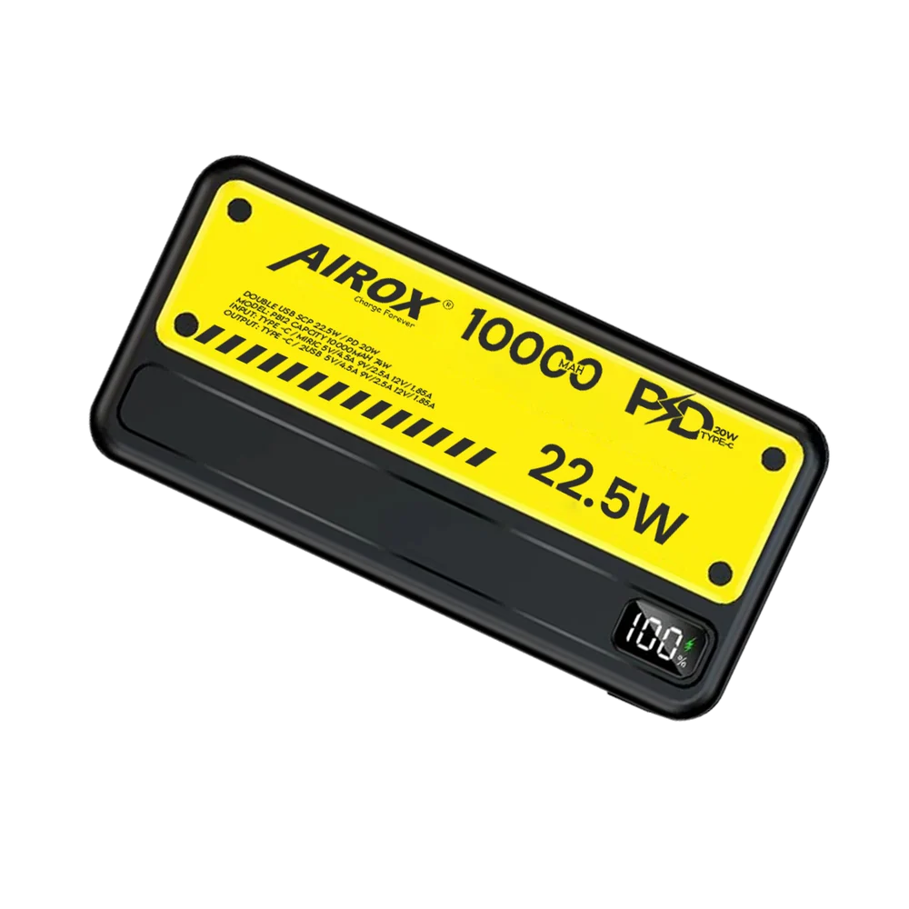 Airox PB12 Power Bank 10000mAh – 22.5W PD Fast Charging with LED Display