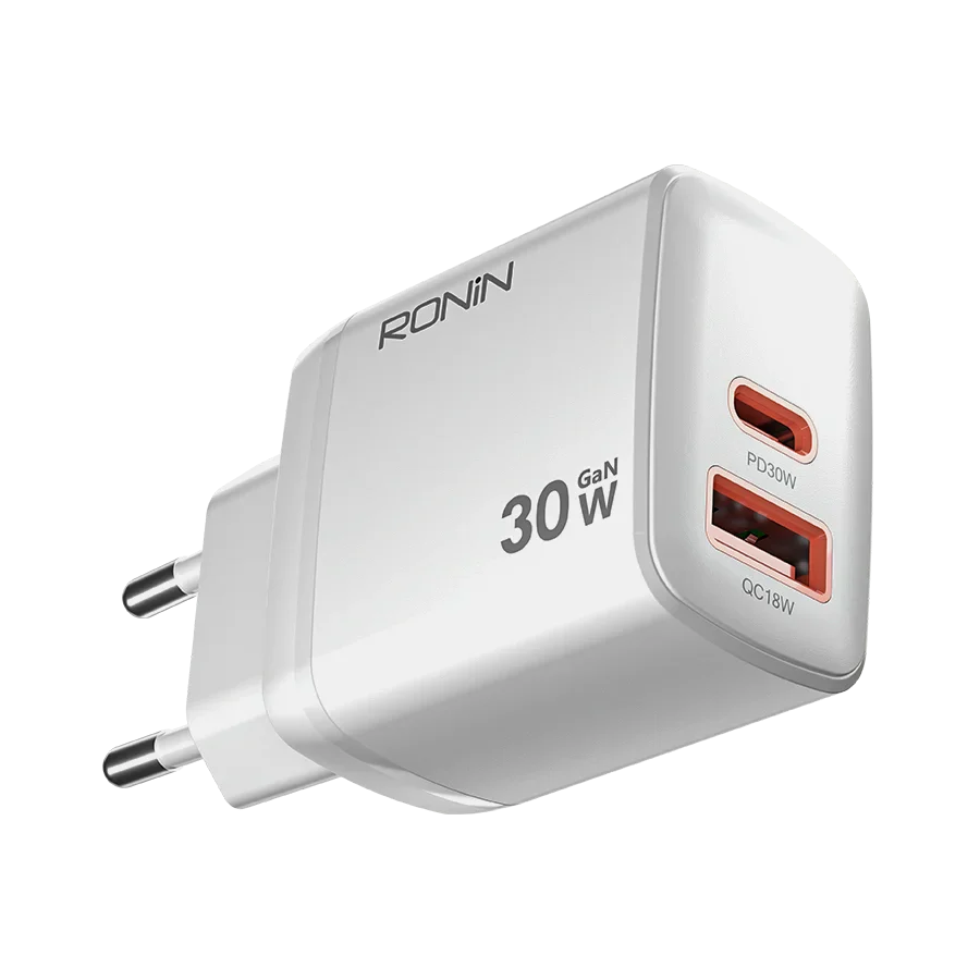 Ronin FLUX R-6030 Charger – 30W GaN Fast Charger with USB-C PD Output