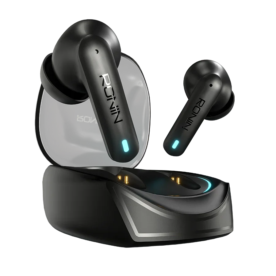 Ronin Dynasty R-520 Wireless Earbuds – Bluetooth 5.3, Quad Mic ENC, 50ms Gaming Mode, 13mm Drivers