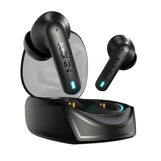 Ronin Dynasty R-520 Wireless Earbuds – Bluetooth 5.3, Quad Mic ENC, 50ms Gaming Mode, 13mm Drivers