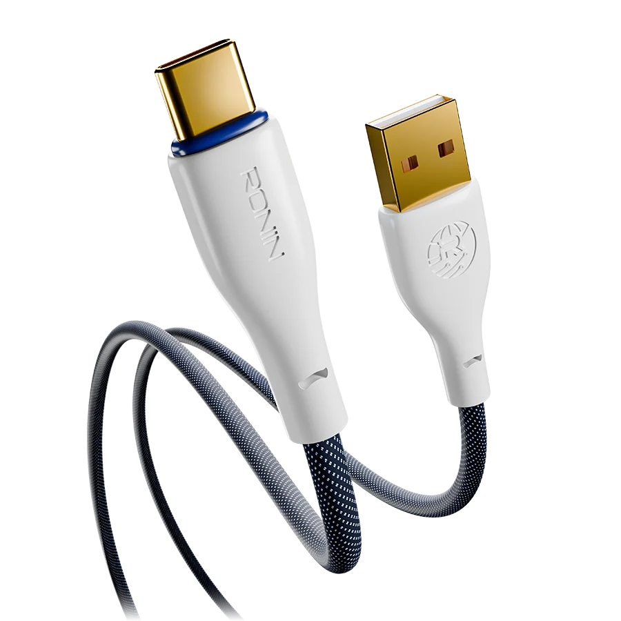 Ronin R-340 Type-C Braided Cable – 3A Fast Charging & High-Speed Data Sync