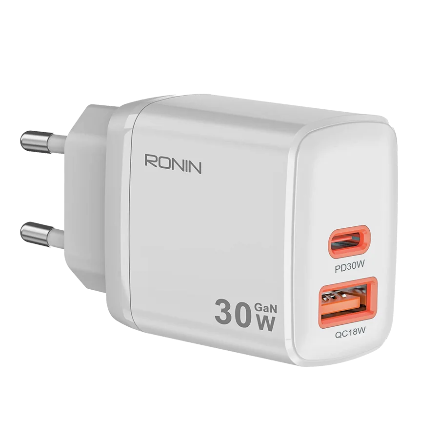 Ronin FLUX R-6030 Charger – 30W GaN Fast Charger with USB-C PD Output