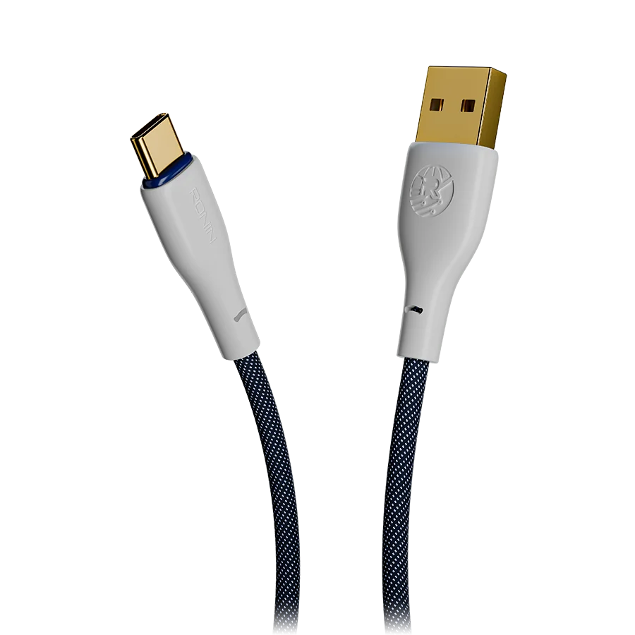 Ronin R-340 Type-C Braided Cable – 3A Fast Charging & High-Speed Data Sync