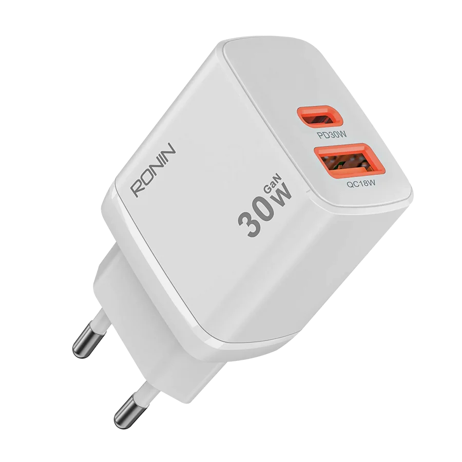 Ronin FLUX R-6030 Charger – 30W GaN Fast Charger with USB-C PD Output
