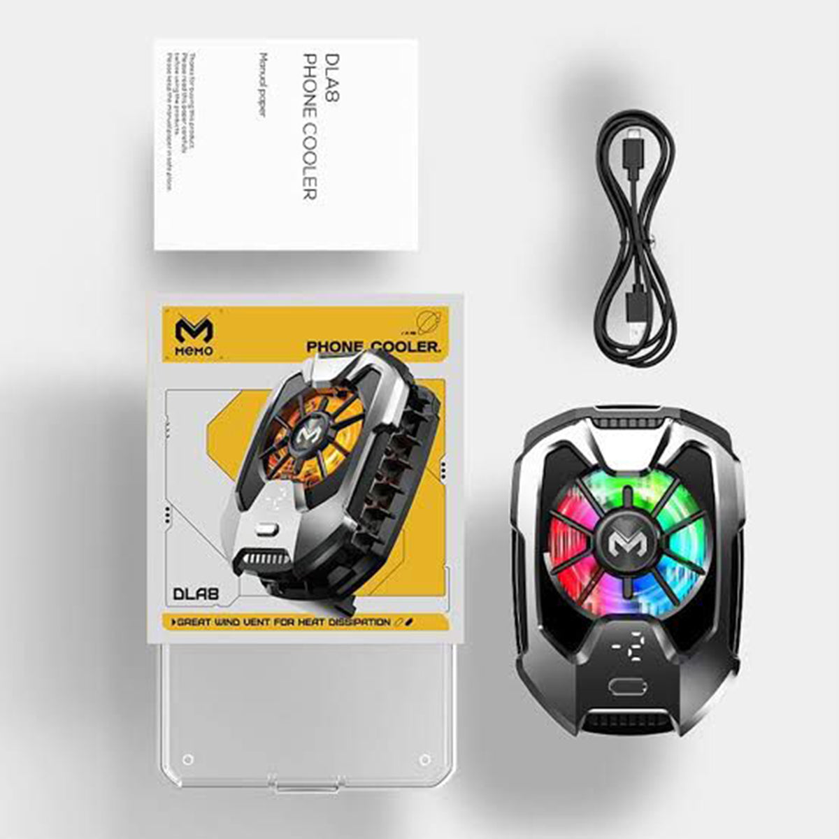 MEMO DLA8 Phone Cooler - Advanced Semiconductor Back-Clip Cooling Fan