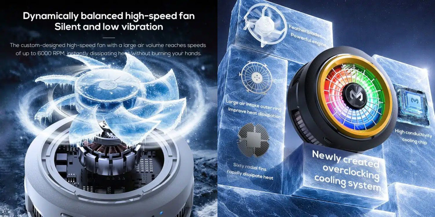 MEMO CX20 Smart Phone Cooler - Digital Temperature Display & Dual Modes