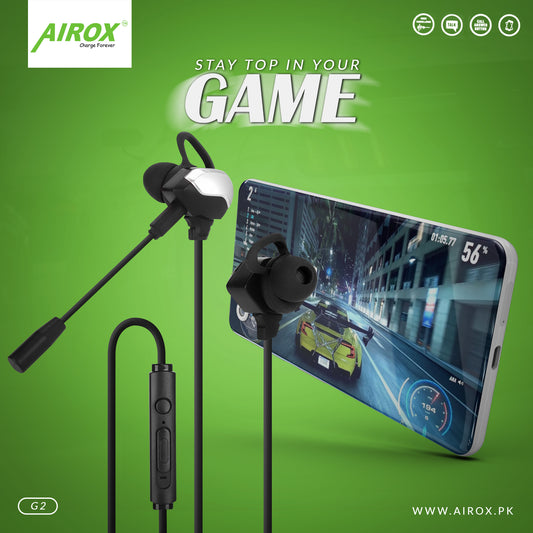 Airox G2 Gaming Handsfree – Dual Mic, Noise-Free Sound & Smooth Bass