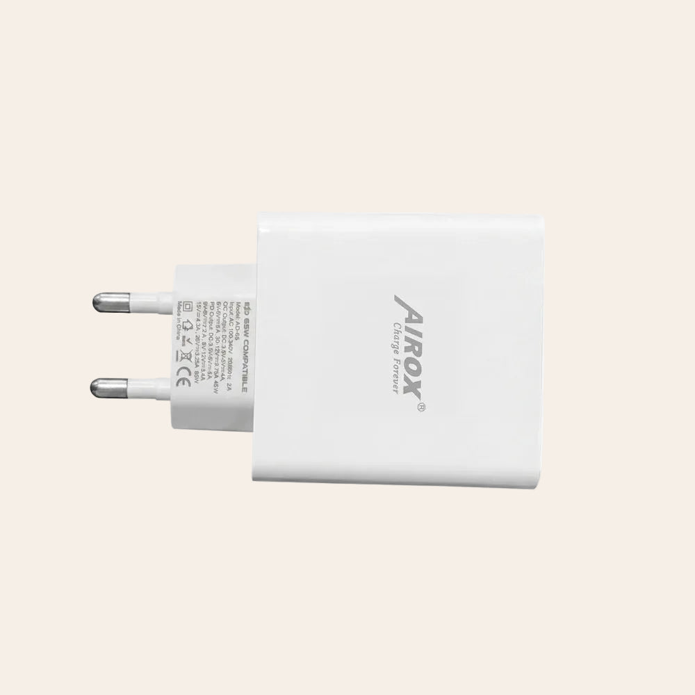 Airox AD65 Falcon Adapter – 65W Super Fast Charging USB-C PD Wall Charger