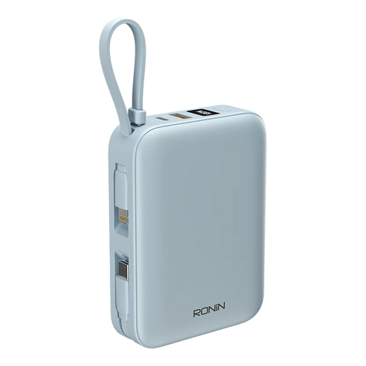 Ronin AQUA R-4070 20000mAh Power Bank – 22.5W Fast Charging with Built-in Type-C & Lightning Cables