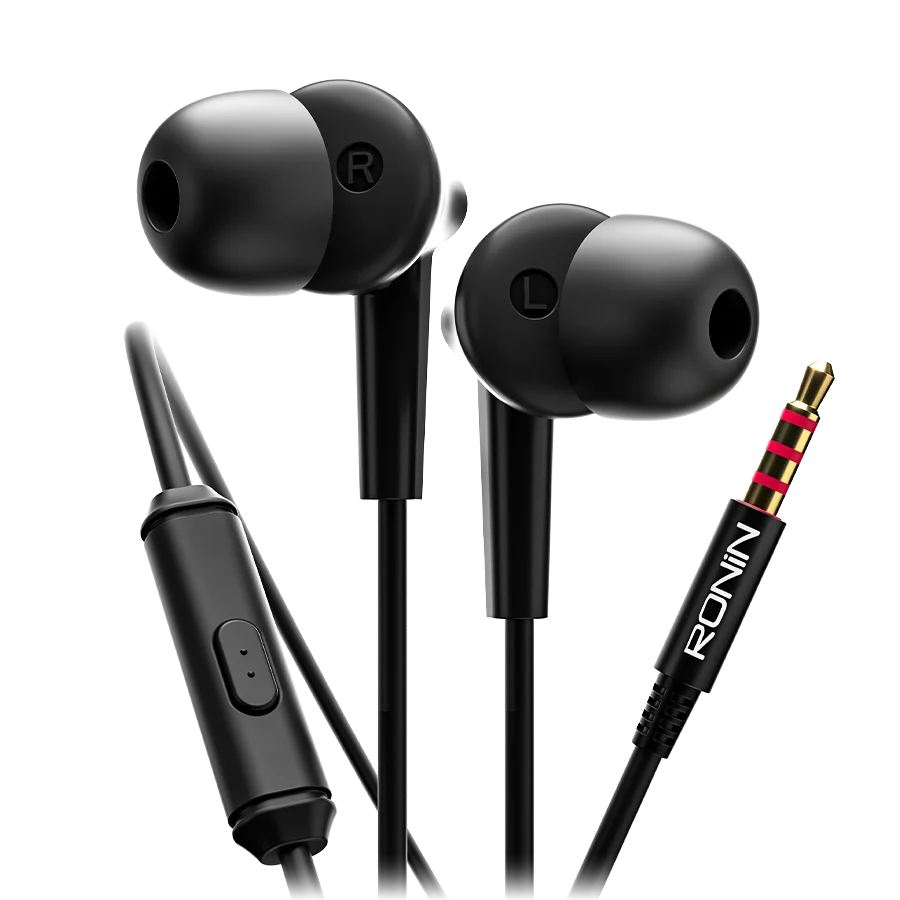 Ronin R-29 Wired Handsfree – 10mm Deep Bass Driver, HD Mic, 3.5mm AUX