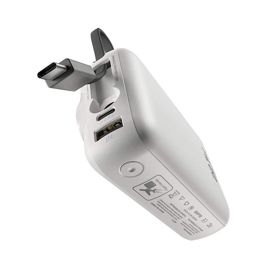 Ronin ION R-4035 20000mAh Power Bank – 22.5W PD Fast Charging with Built-in Type-C & Lightning Cables