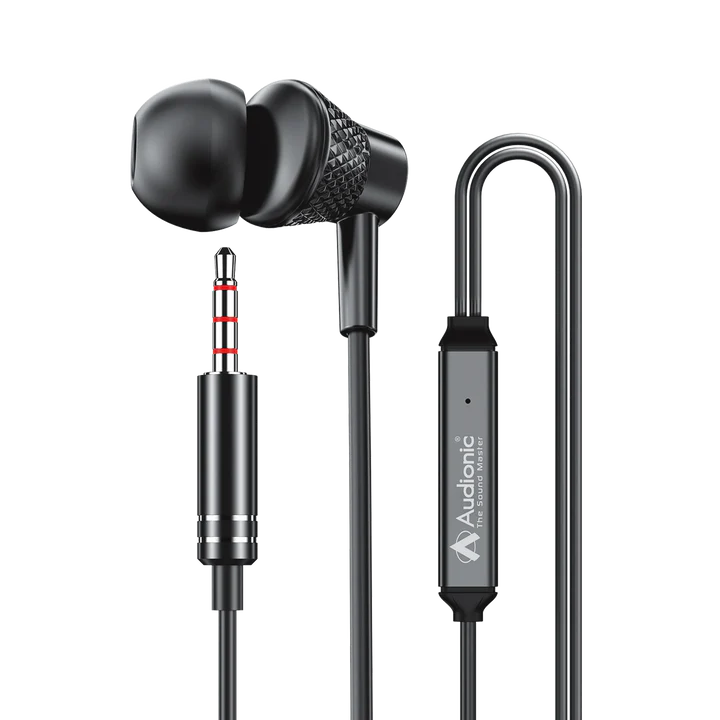 Audionic Iron 2 Wired Handsfree – Heavy Bass, HD Microphone, 3.5mm Stereo Earphones