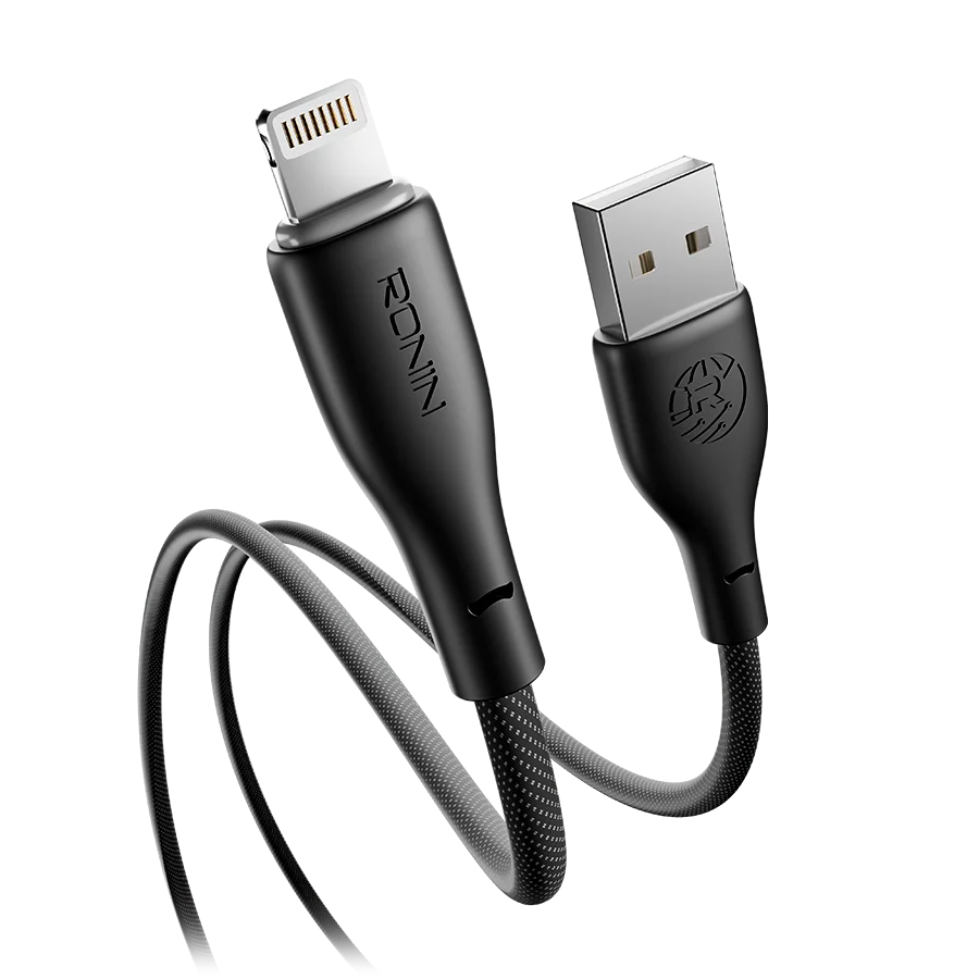 Ronin BOLT R-2030 iPhone Cable – USB-A to Lightning 2.4A Braided Fast Charging Cable (2M)