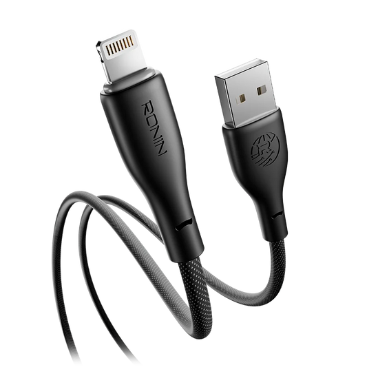 Ronin BOLT R-2030 iPhone Cable – USB-A to Lightning 2.4A Braided Fast Charging Cable (2M)