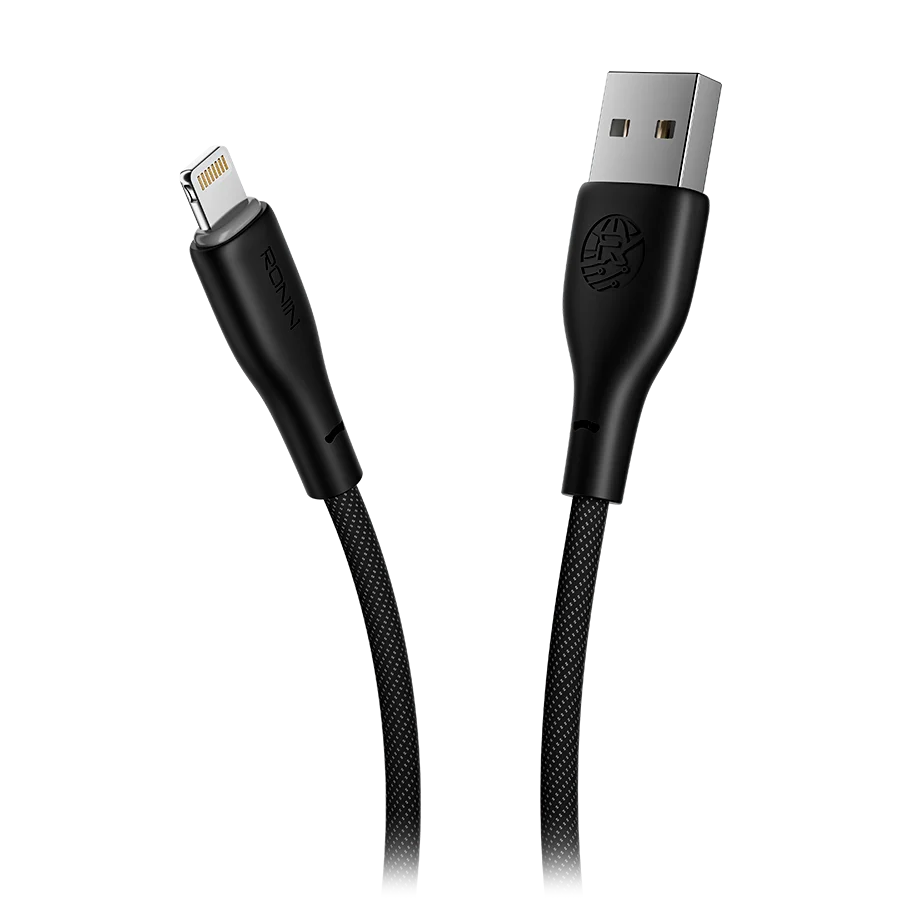Ronin BOLT R-2030 iPhone Cable – USB-A to Lightning 2.4A Braided Fast Charging Cable (2M)