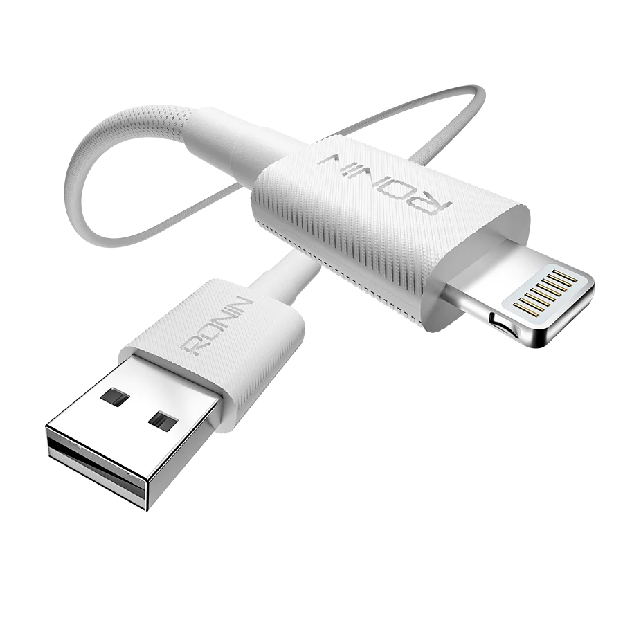 Ronin ACE R-2035 iPhone Cable – 12W USB-A to Lightning Braided Fast Charging Cable (1.2M)