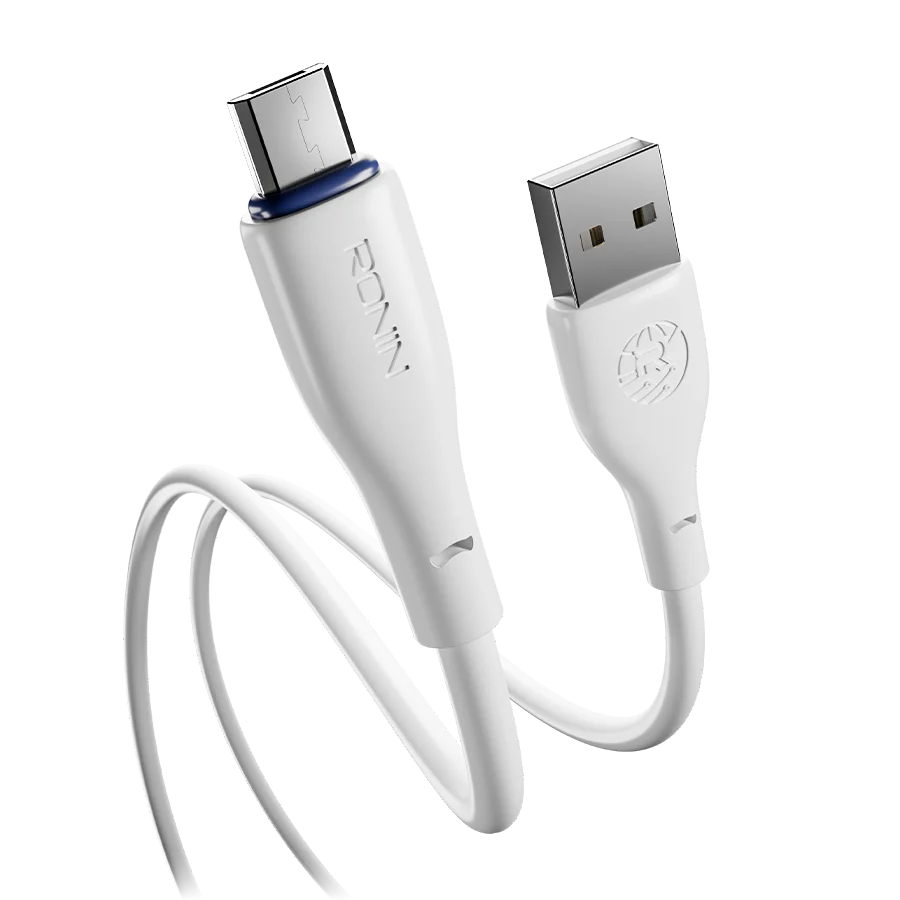 Ronin R-340 Micro USB Cable – 2.4A Fast Charging & High-Speed Data Sync Cable (1M)