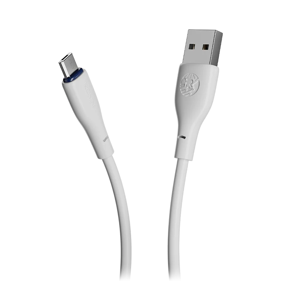 Ronin R-340 Micro USB Cable – 2.4A Fast Charging & High-Speed Data Sync Cable (1M)