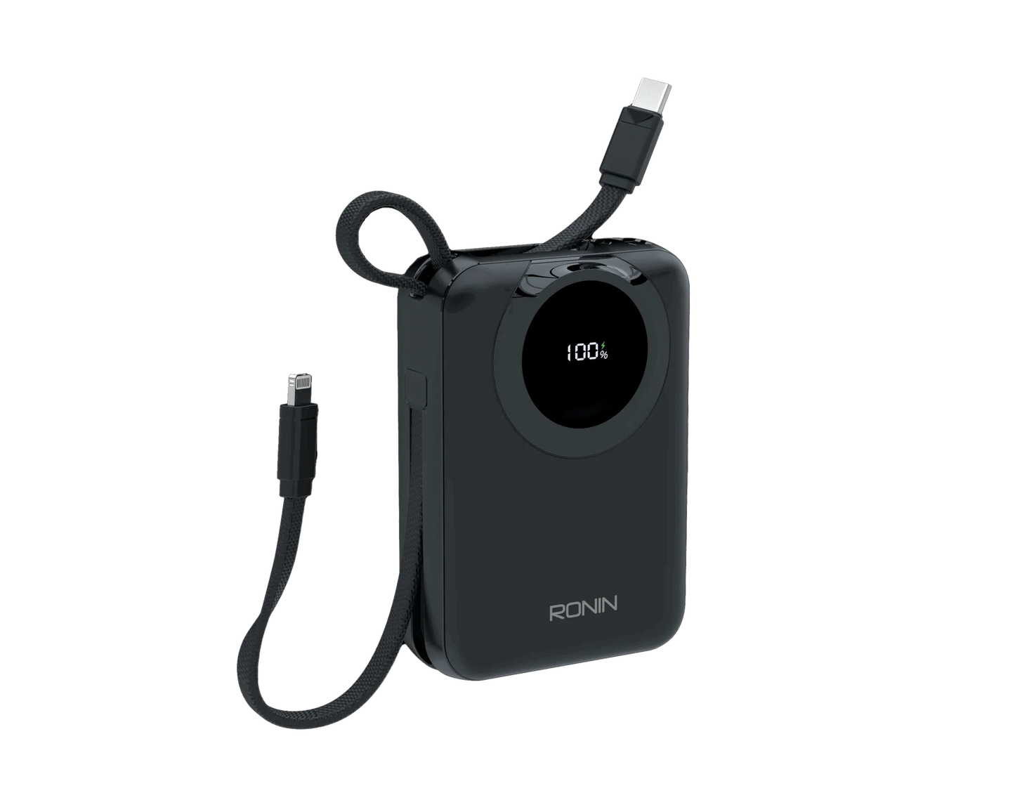 Ronin ZAPSTER R-4040 20000mAh Power Bank – 35W PD Fast Charging with Built-in Type-C & Lightning Cables