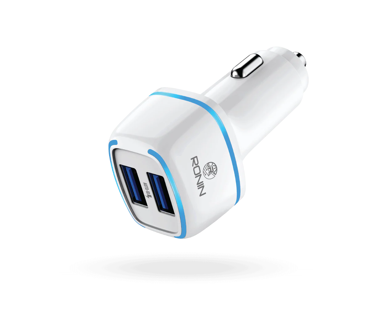Ronin R-445 2.4A Car Charger – Dual USB Fast Car Charger with Charging Cable