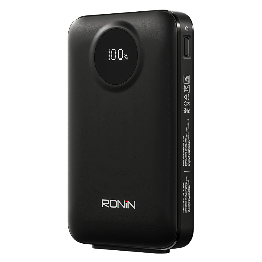 Ronin VELOCITY R-4080 10000mAh Power Bank – 22.5W Fast Charging with Built-in Type-C & Lightning Cables