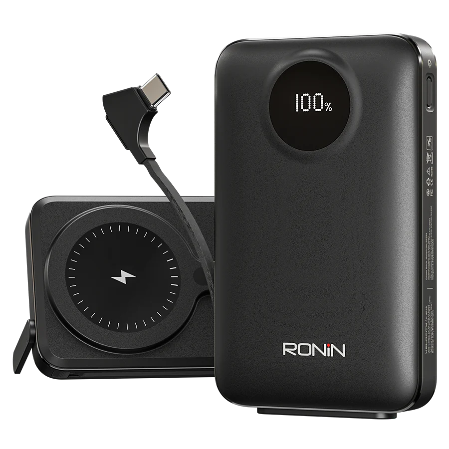 Ronin VELOCITY R-4080 10000mAh Power Bank – 22.5W Fast Charging with Built-in Type-C & Lightning Cables