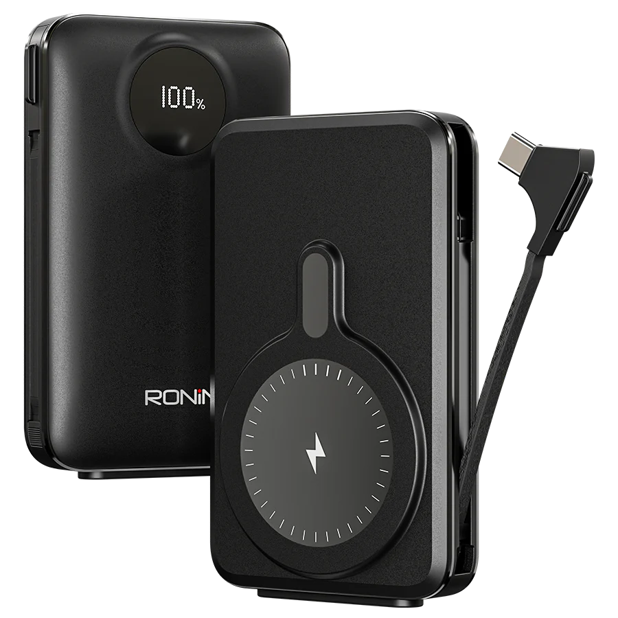 Ronin VELOCITY R-4080 10000mAh Power Bank – 22.5W Fast Charging with Built-in Type-C & Lightning Cables