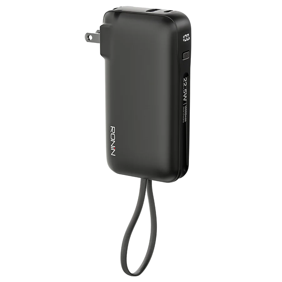 Ronin ARCTIC R-4050 10000mAh Power Bank – 22.5W Fast Charging with Built-in Type-C Cable & Digital Display