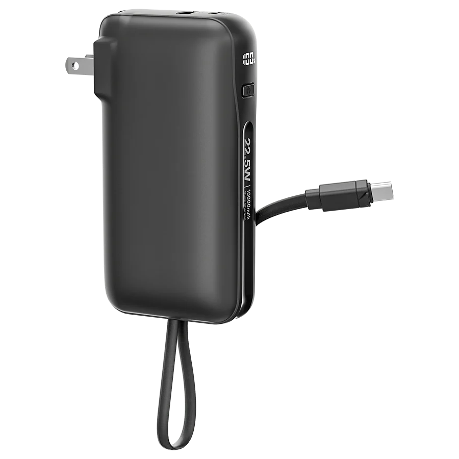 Ronin ARCTIC R-4050 10000mAh Power Bank – 22.5W Fast Charging with Built-in Type-C Cable & Digital Display