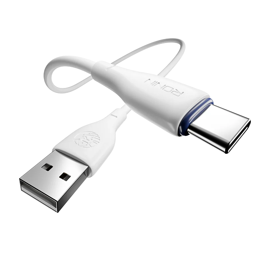 Ronin R-340 Type-C Cable – 3A Fast Charging Braided USB-A to USB-C Cable (1M)
