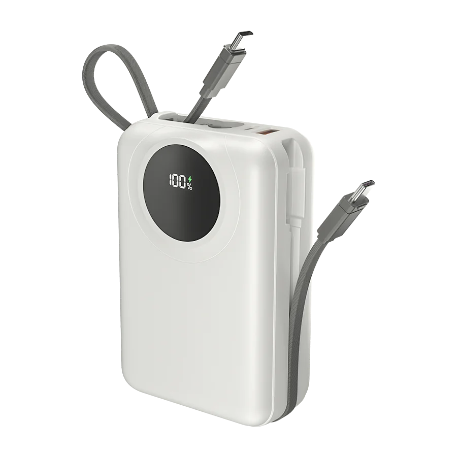 Ronin Megawatt R-4055 Power Bank – 30000mAh 22.5W Fast Charging with Built-in Cables & LED Display