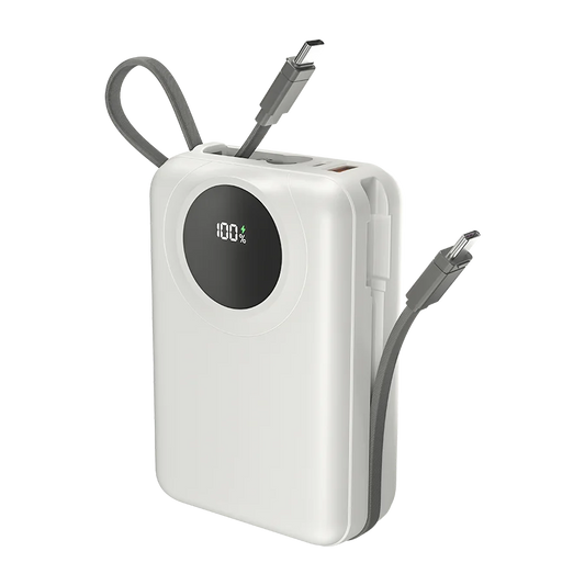 Ronin Megawatt R-4055 Power Bank – 30000mAh 22.5W Fast Charging with Built-in Cables & LED Display