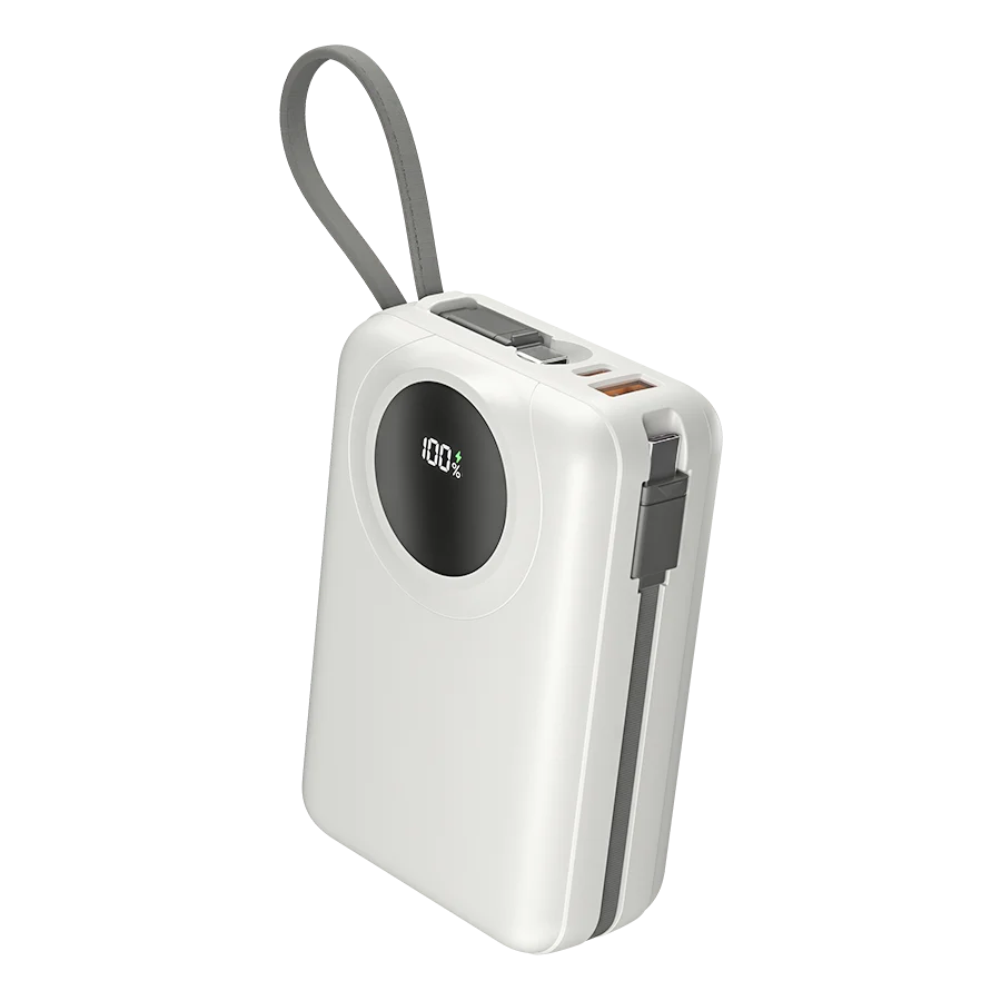 Ronin Megawatt R-4055 Power Bank – 30000mAh 22.5W Fast Charging with Built-in Cables & LED Display