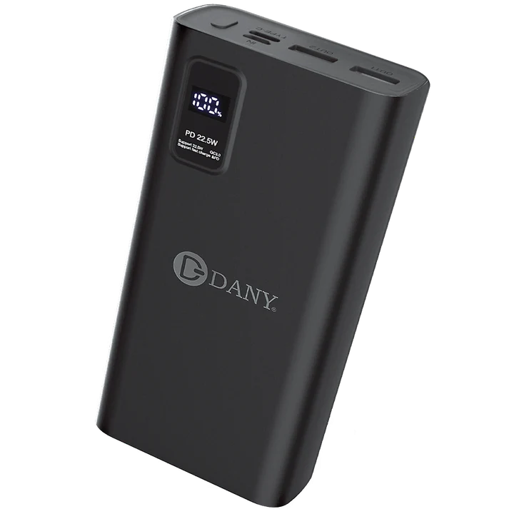 Dany TITAN T-100 Black 20000mAh Power Bank – 22.5W PD Fast Charging with Digital Display