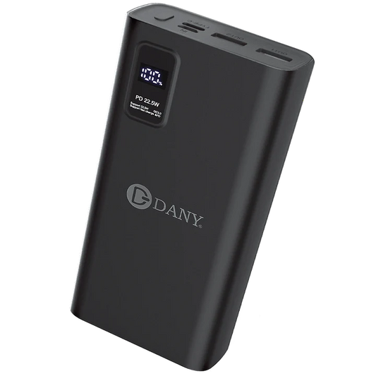 Dany TITAN T-100 Black 20000mAh Power Bank – 22.5W PD Fast Charging with Digital Display