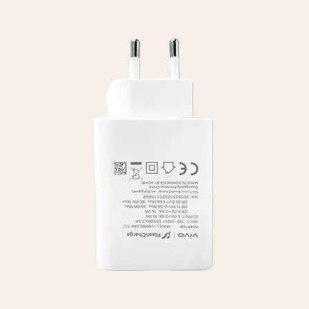 vivo 44W Super Fast Charging Adapter – Original FlashCharge USB Wall Charger