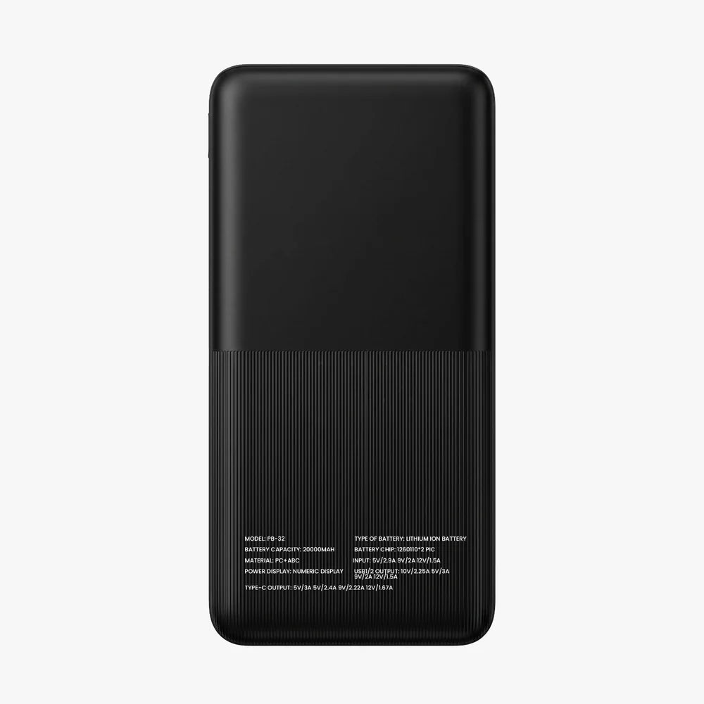 Airox PB32 20000mAh Power Bank – 22.5W PD Fast Charging with Digital LED Display