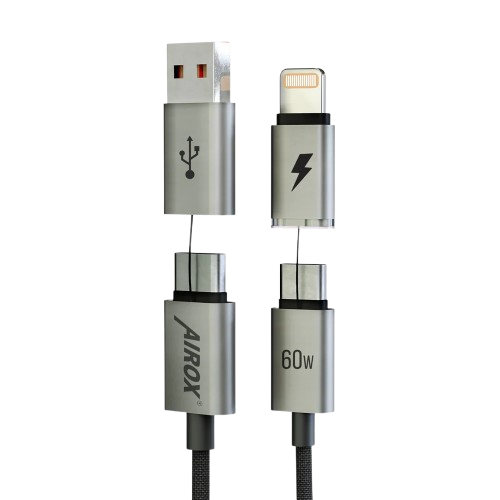 Airox Cab Nexus 4-in-1 MagTidy Travel Cable – 60W Fast Charging Multi-Connector Braided Cable